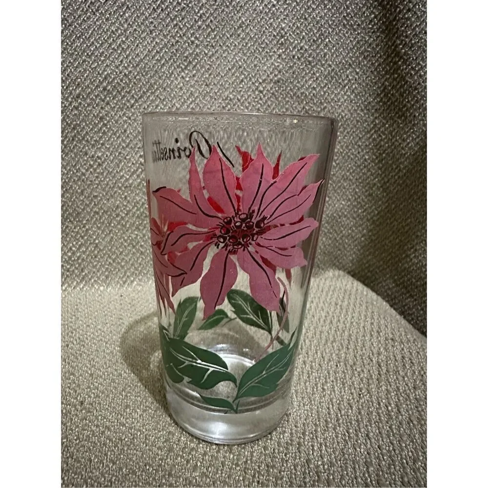 Vintage Boscul Peanut Butter Glass Poinsettia 5” Collectible Floral MCM